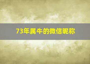 73年属牛的微信昵称