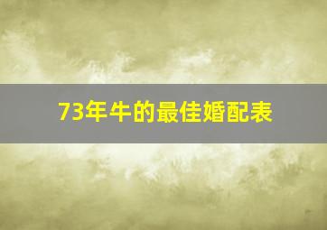 73年牛的最佳婚配表