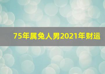 75年属兔人男2021年财运