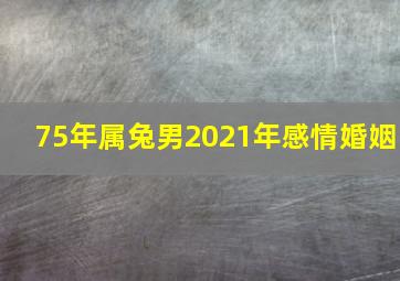 75年属兔男2021年感情婚姻