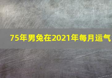 75年男兔在2021年每月运气