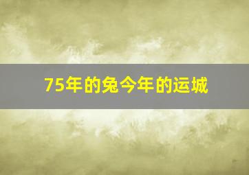 75年的兔今年的运城