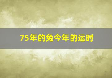 75年的兔今年的运时