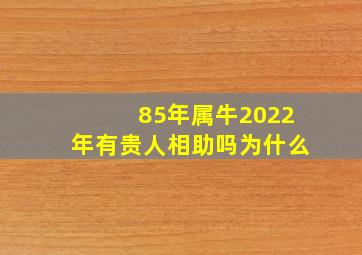 85年属牛2022年有贵人相助吗为什么