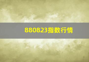 880823指数行情