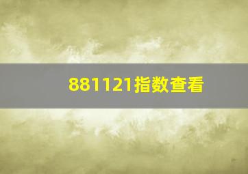 881121指数查看