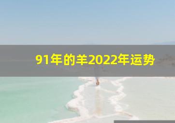 91年的羊2022年运势