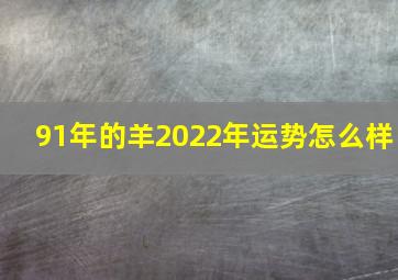 91年的羊2022年运势怎么样