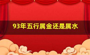 93年五行属金还是属水