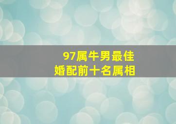 97属牛男最佳婚配前十名属相