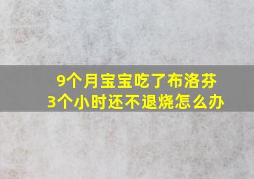 9个月宝宝吃了布洛芬3个小时还不退烧怎么办