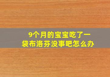 9个月的宝宝吃了一袋布洛芬没事吧怎么办