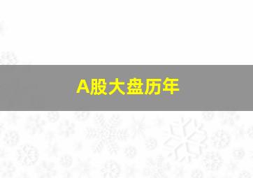 A股大盘历年