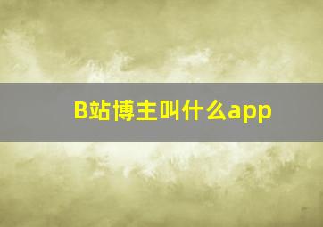 B站博主叫什么app