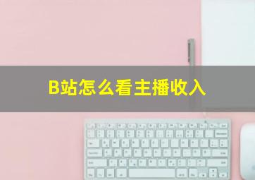 B站怎么看主播收入