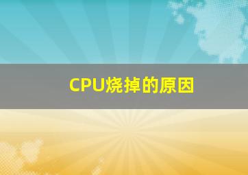 CPU烧掉的原因