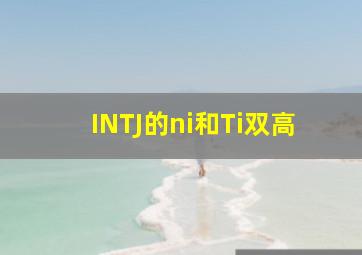 INTJ的ni和Ti双高