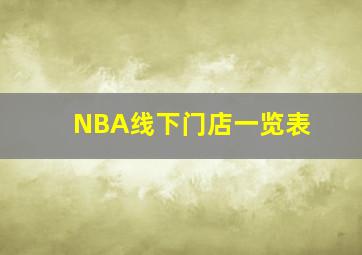 NBA线下门店一览表