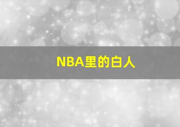 NBA里的白人