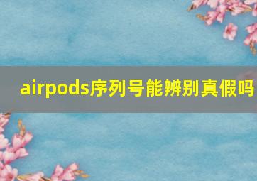 airpods序列号能辨别真假吗