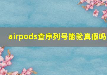 airpods查序列号能验真假吗