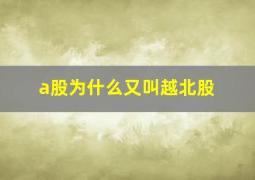 a股为什么又叫越北股