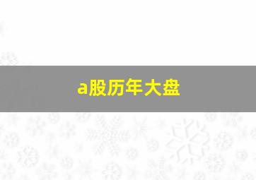 a股历年大盘