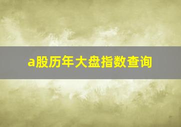 a股历年大盘指数查询