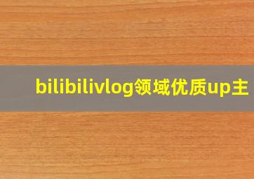 bilibilivlog领域优质up主