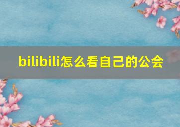 bilibili怎么看自己的公会