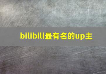 bilibili最有名的up主