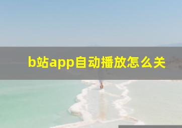 b站app自动播放怎么关