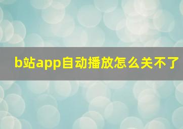 b站app自动播放怎么关不了