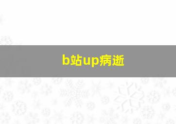 b站up病逝