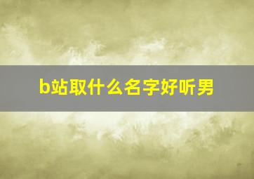 b站取什么名字好听男