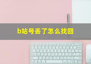 b站号丢了怎么找回