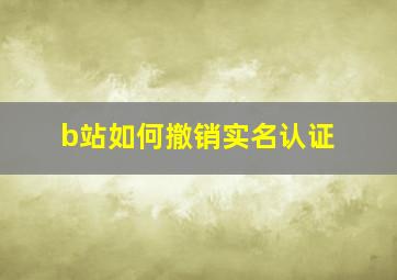 b站如何撤销实名认证