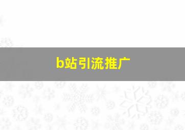 b站引流推广