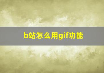 b站怎么用gif功能