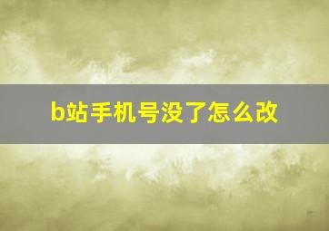 b站手机号没了怎么改