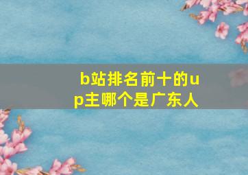 b站排名前十的up主哪个是广东人