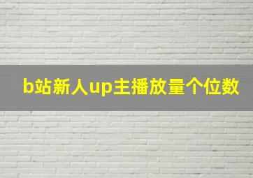 b站新人up主播放量个位数