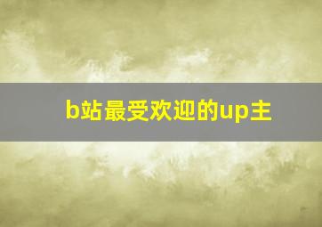 b站最受欢迎的up主