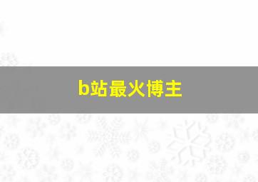 b站最火博主