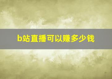 b站直播可以赚多少钱