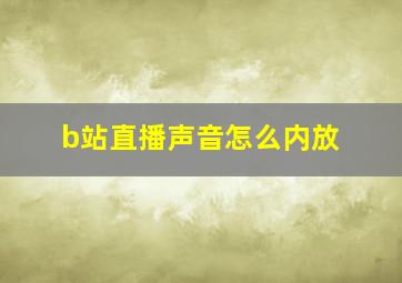 b站直播声音怎么内放