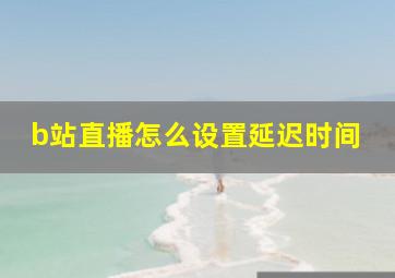 b站直播怎么设置延迟时间