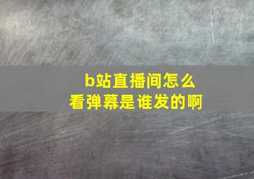 b站直播间怎么看弹幕是谁发的啊