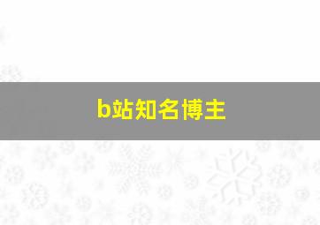 b站知名博主