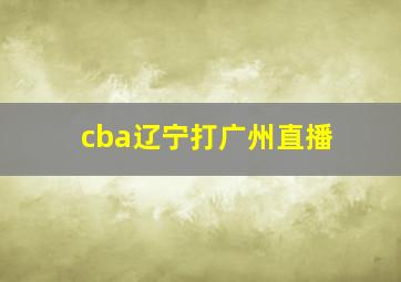 cba辽宁打广州直播